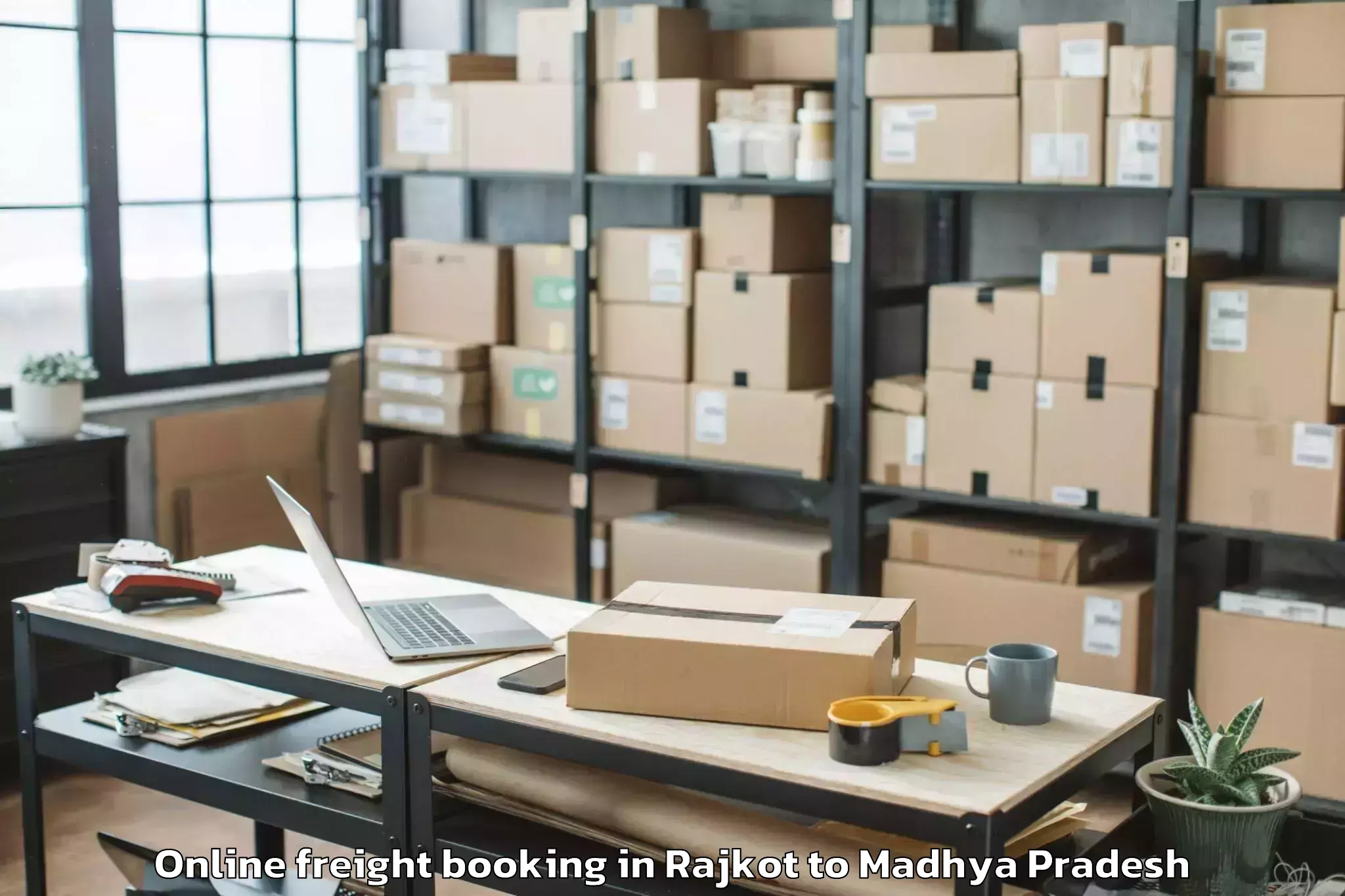 Top Rajkot to Dumna Online Freight Booking Available